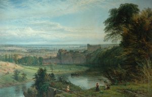Táj a kastéllyal és a folyóval és a Chepstow-kastéllyal, 1862